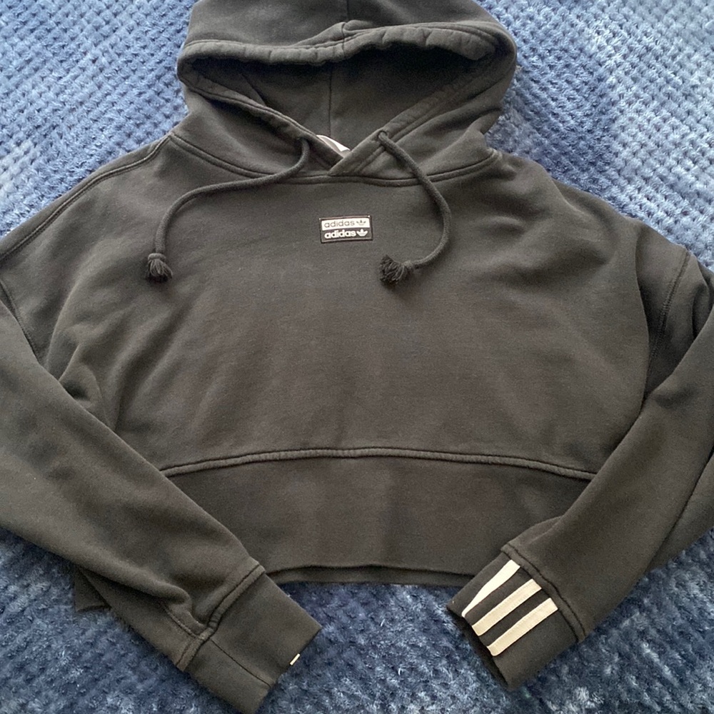 Black Crop Top Adidas Hoodie